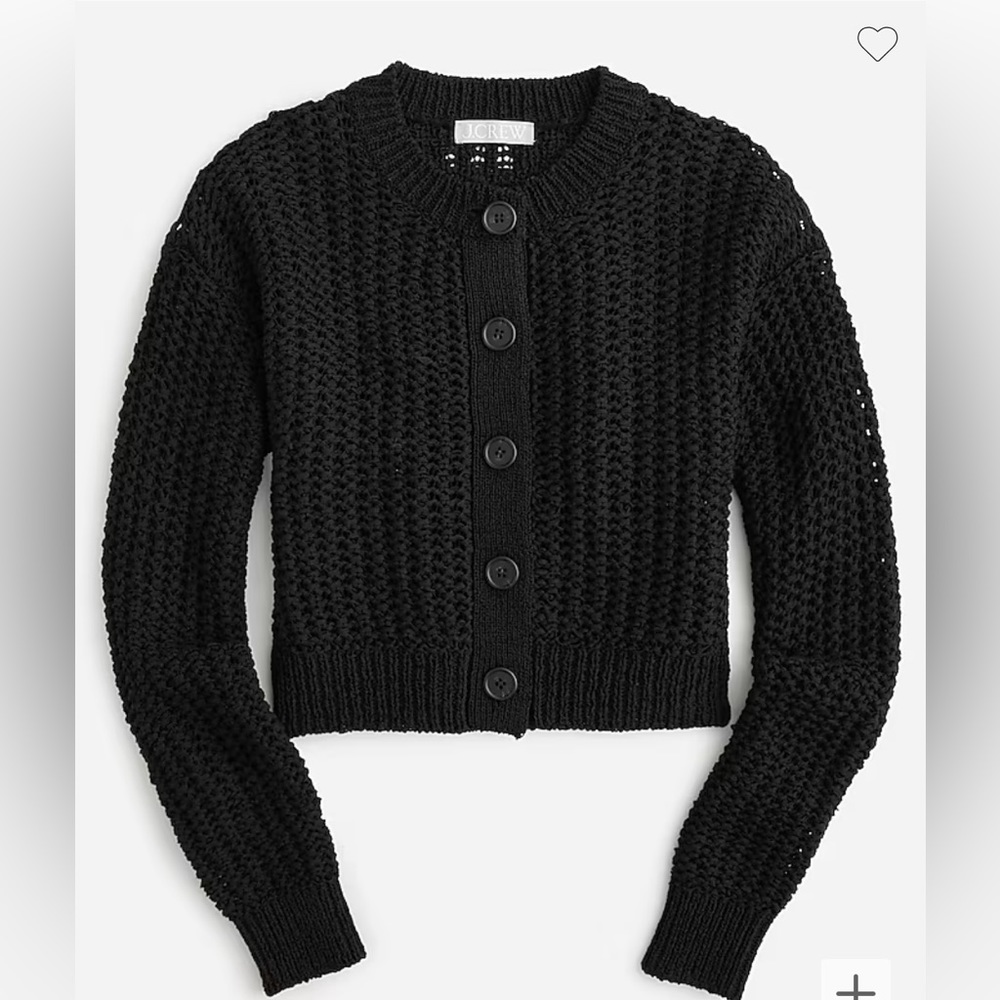 J crew cropped pointelle cardigan